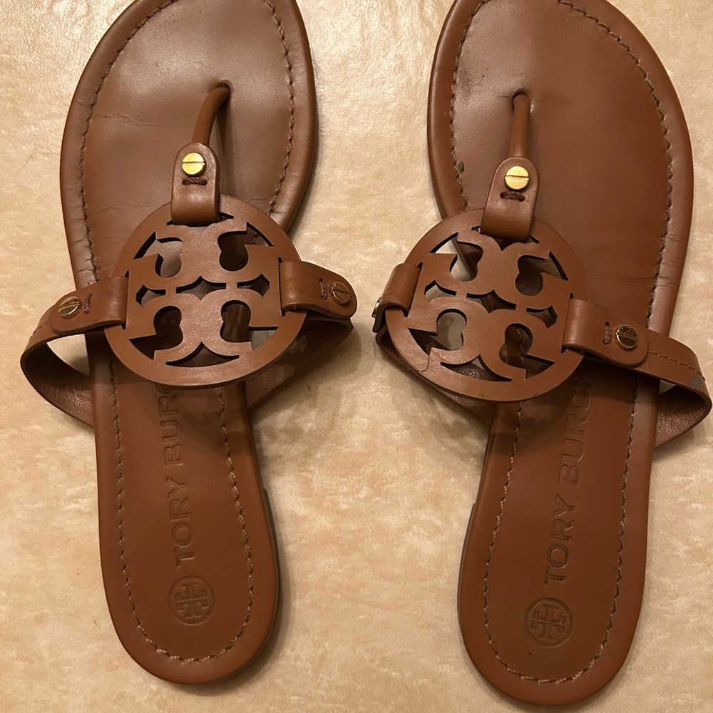 Tory Burch Brown Leather Sandals